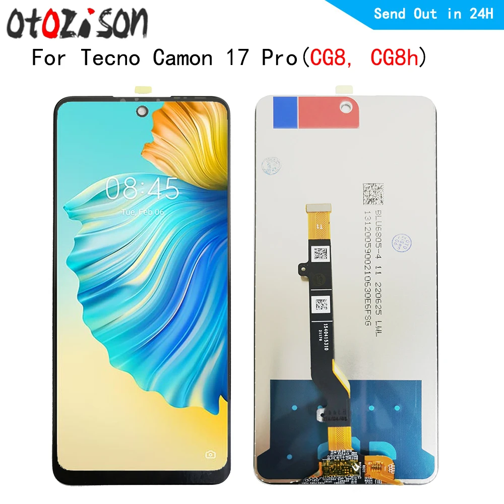 

CG8 LCD 6,8 "IPS для Tecno Camon 17 Pro CG8, CG8h ЖК-дисплей, сенсорная панель экран дигитайзер с рамкой в сборе для Camon17pro