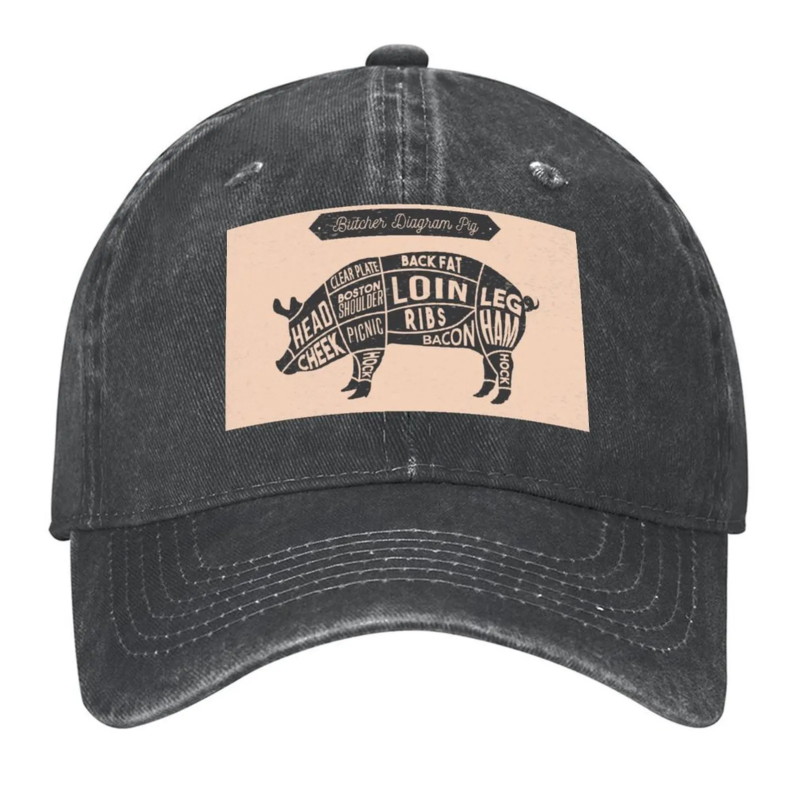 

Diagram Pig Baseball Cap Sun Hat For Children Fashion Beach Horse Hat New In The Hat For Man Women's