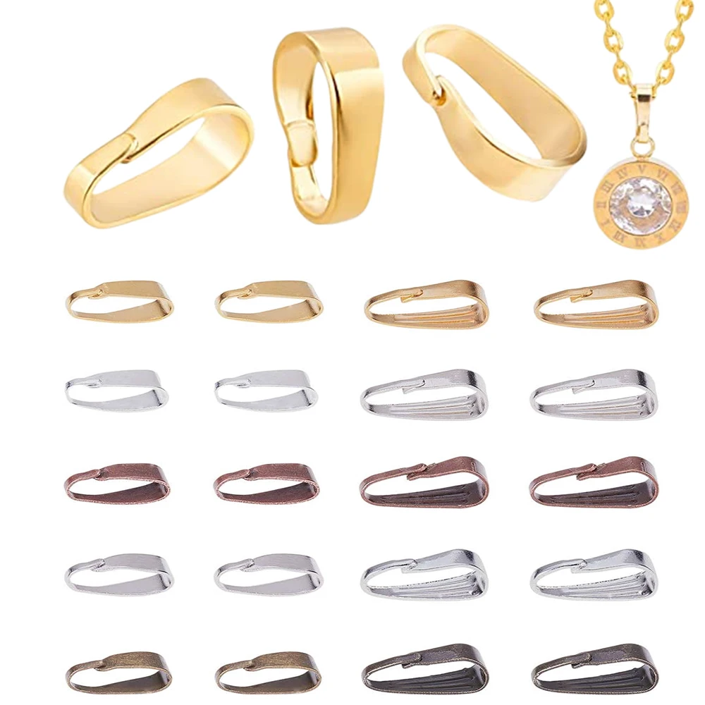 

50PCS Pendant Bail Large Snap Open Pendant Clip Connector For Jewelry Making Charm Clasp For DIY Bracelet Necklace Earrings