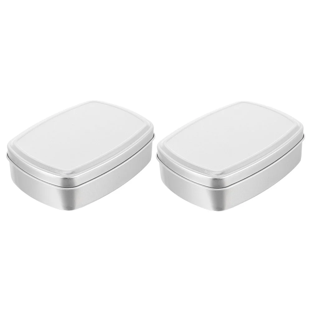 

Aluminum Soap Dish Bar Case Container Travel Metal with Lid Storage Holder Candy Dispenser