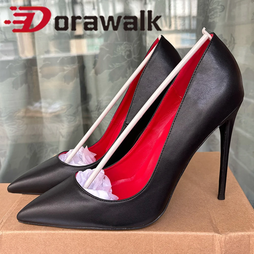 

2025 Newly Sexy Matte Black 12cm 10cm 8cm Woman High Heels Pointed Toe Shallow Stilettos Pumps Elegant Ladies Dress Shoes Size46