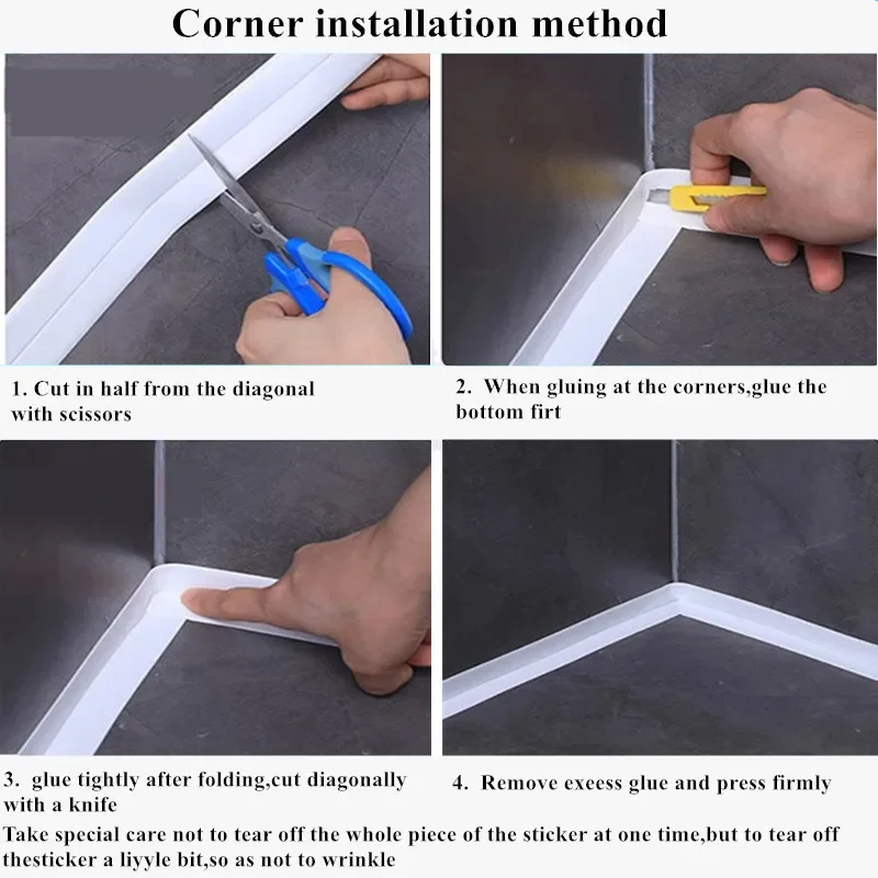 Fita de Parede Impermeável Adesivos, Papelão Seal Strip, Adequado para Banheiro, Cozinha, Chuveiro, Pia, Banheira, Calafetagem, Contorno, Home