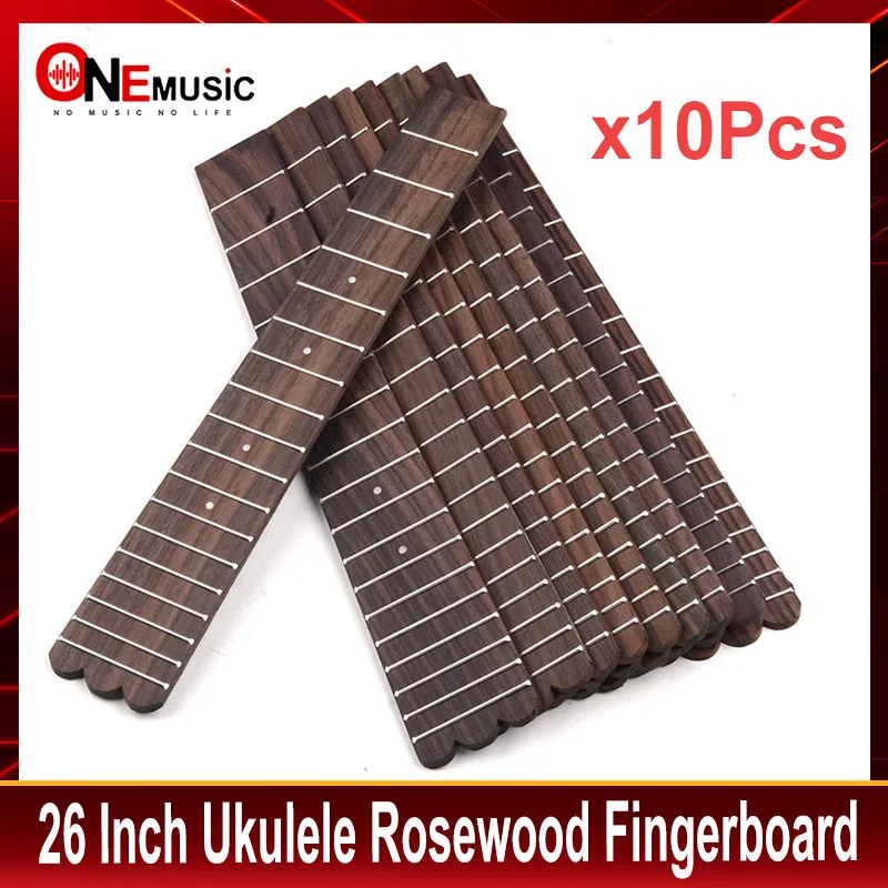 

10Pcs 26 Inch Tenor Ukulele Fingerboard with 3mm Dot 18 Fret Rosewood UK Fingerboard Replacement