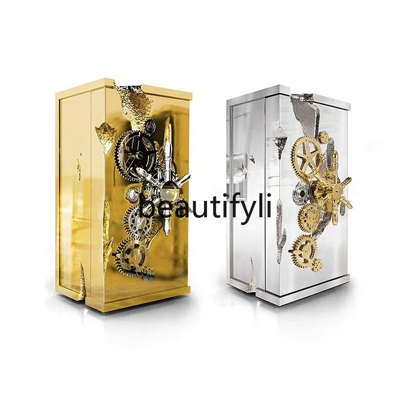 Stainless steel safe High-end anti-theft cabinet Household light luxury storage cabinet