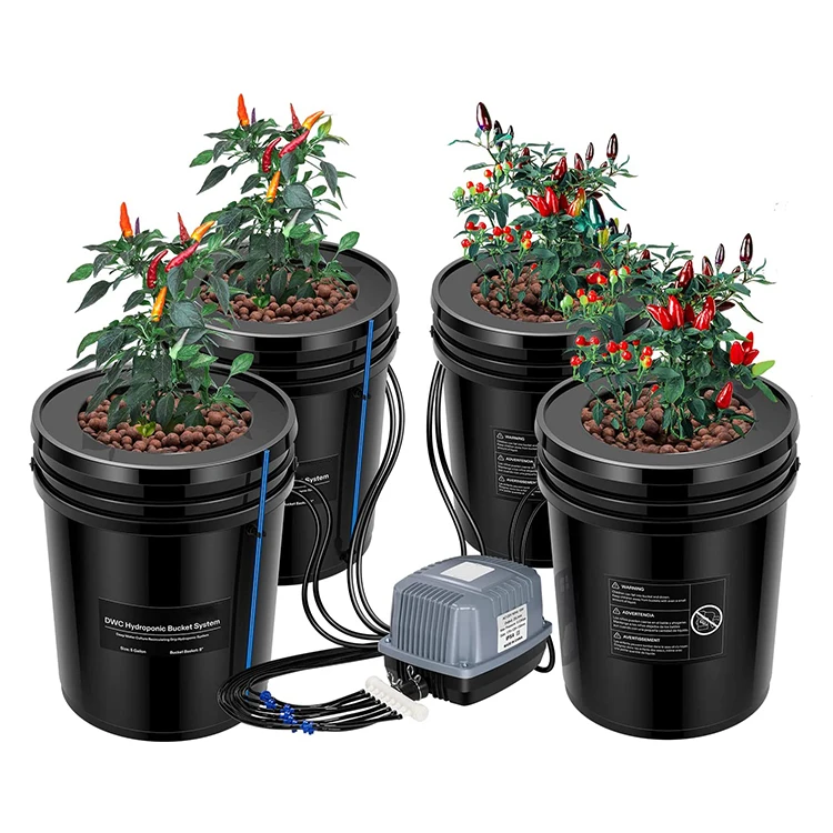 Sinowell DWC 5-Gallon Deep Water Culture Recirculating Drip Garden System with Multi-Purpose Air Hose/Pump/Stone