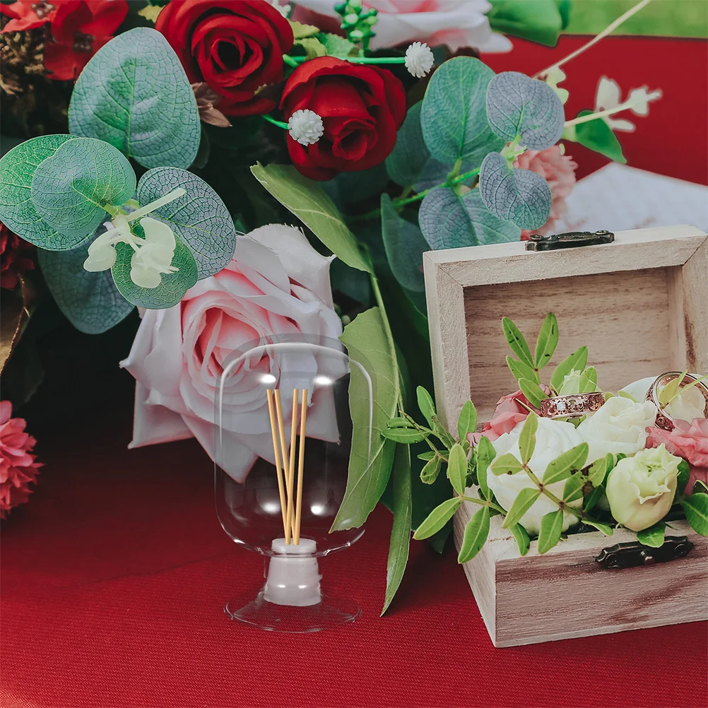 

Transparent Glass Match Storage Jar Small Glass Bottle Decorative Cloche Holder Display Container for Home Organization