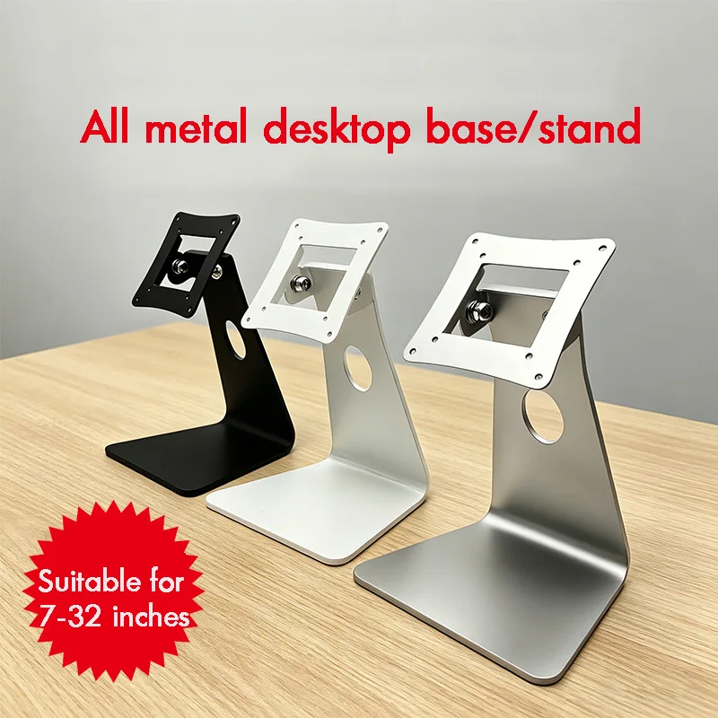 Heavy Duty Monitor Desk Stand for 7-32 Inch Screens High Hardness Monitor Mount Adjustable VESA Compatible for Library Office Co