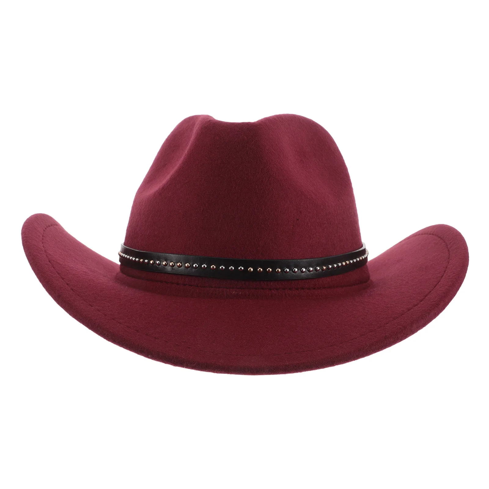 

Фетровая джазовая унисекс ковбойская шляпа с широкими полями Кепка с широкими полями для мужчин и женщин Модная зимняя теплая шляпа в этническом стиле темно-красная