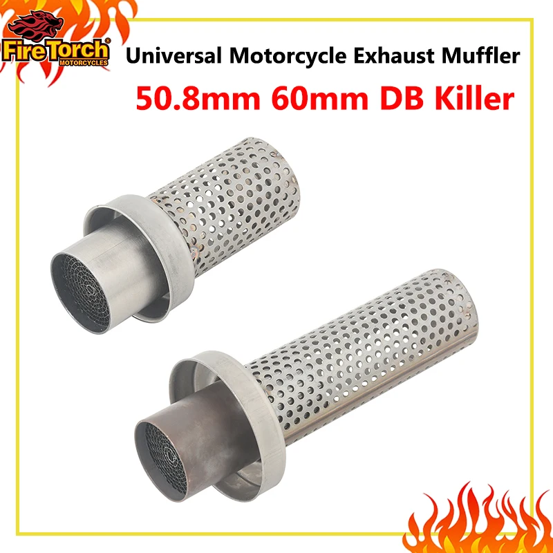 50,8mm 60mm DB Killer Universal Motorrad Auspuff Endschalldämpfer Moto Katalysator Netz Silencieux Moto Dirt Bike Slip-On Schalldämpfer
