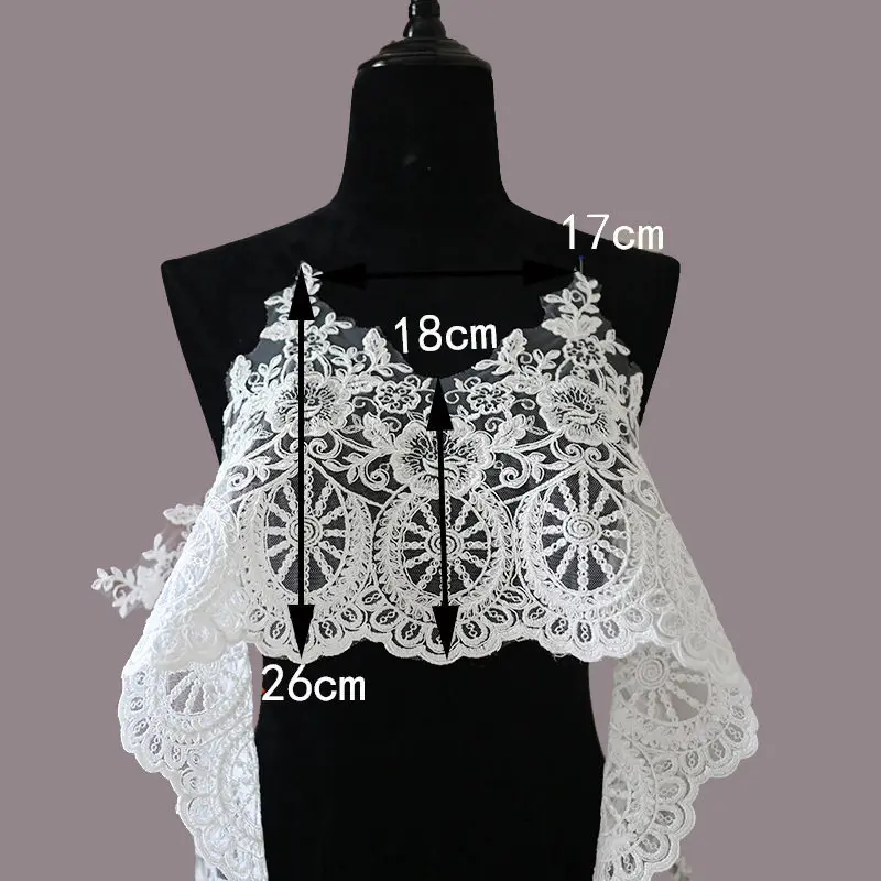 3 Yards European Style New Eyelashes, Edge Strands, Lace Wedding Dress, Skirt Hem, Children's Fashion DIY Decoration Width 26cm