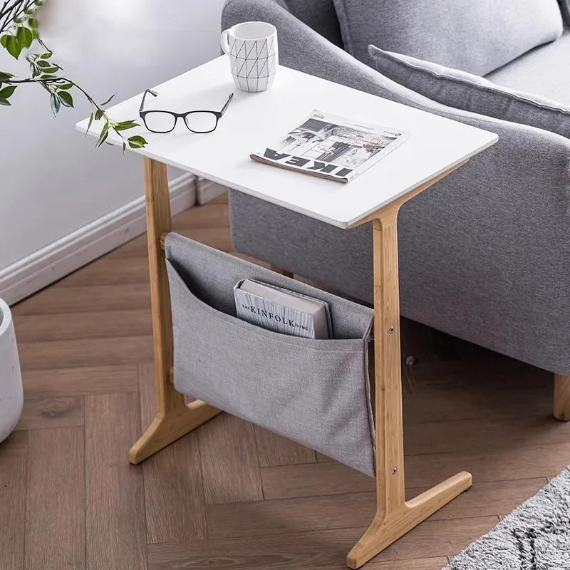 ‌Modern Multifunctional Wood Desk Living Room Sofa Side Table & Bedroom Nightstand Space-Saving Storage Console for Home Office