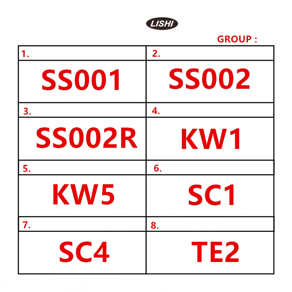 Ferramenta de reparo para Lishi, Ferramenta Lishi, Pro SS002R, AM5, R52, KW1, M1, M2, SC20, TE2, KW5, SC1, SC4, LW4, LW5, BE2-6, BE2-7