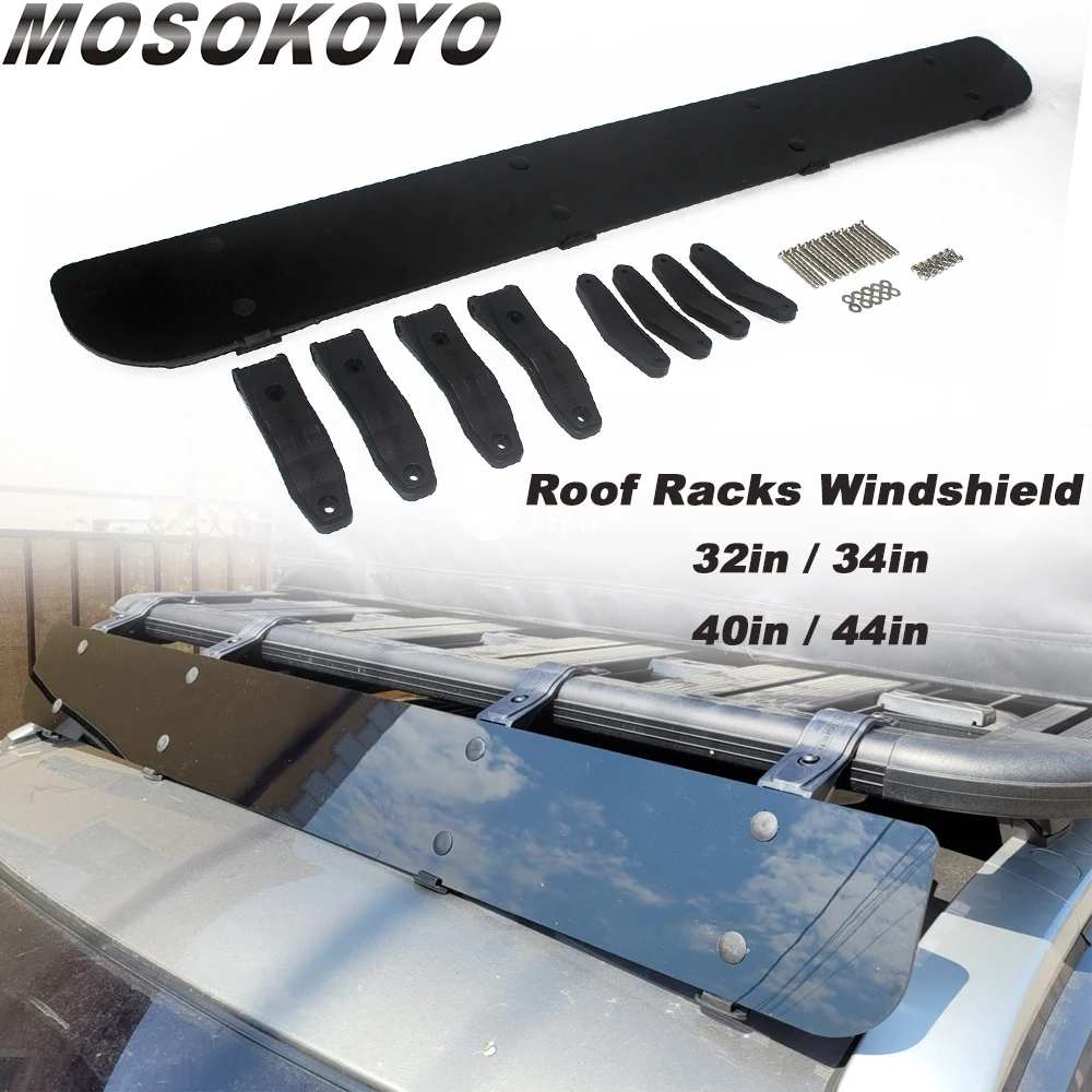 

Car Roof Rack Windshield Fairing Auto Vehicle Rooftop Air Deflector Screen for Truck SUV Car 32''-44'' 40in Wind Shield Screen