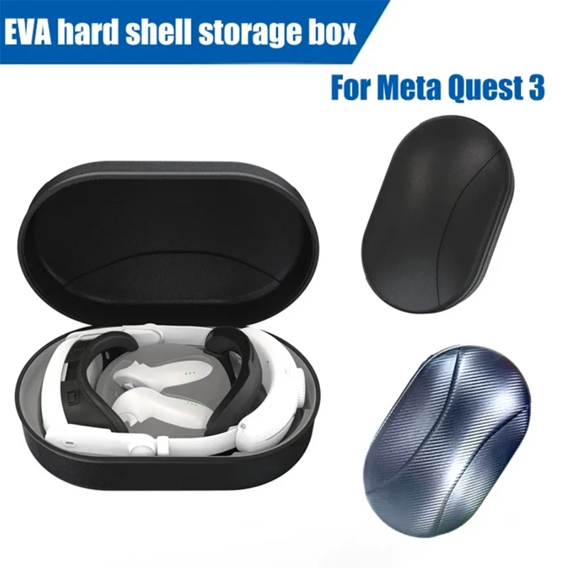 For Quest 3 Portable EVA Hard Shell Case Travel Protection Carrying Case VR Accessory Storage Bag