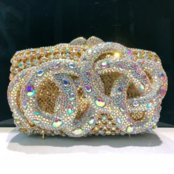 2025 Women Crystal Green/Gold/Silver Evening Bags Party Cocktail Formal Dinner Ladies Diamond Clutch Purse Wedding Handbags
