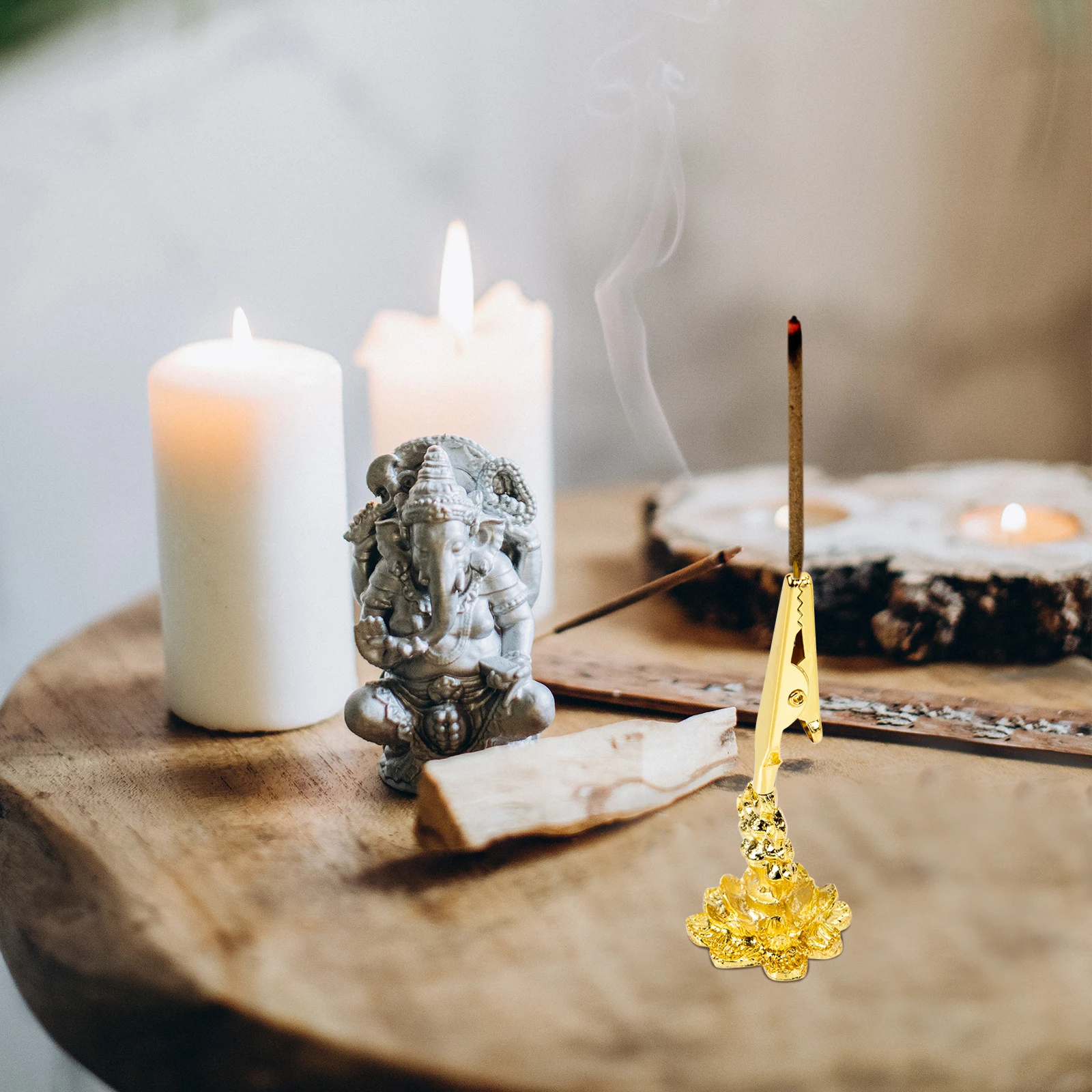 

5pcs Alloy Incense Holder Stand For Meditation Yoga Room Desktop Decor Home Aroma Accessories Incense Rack Clip Base