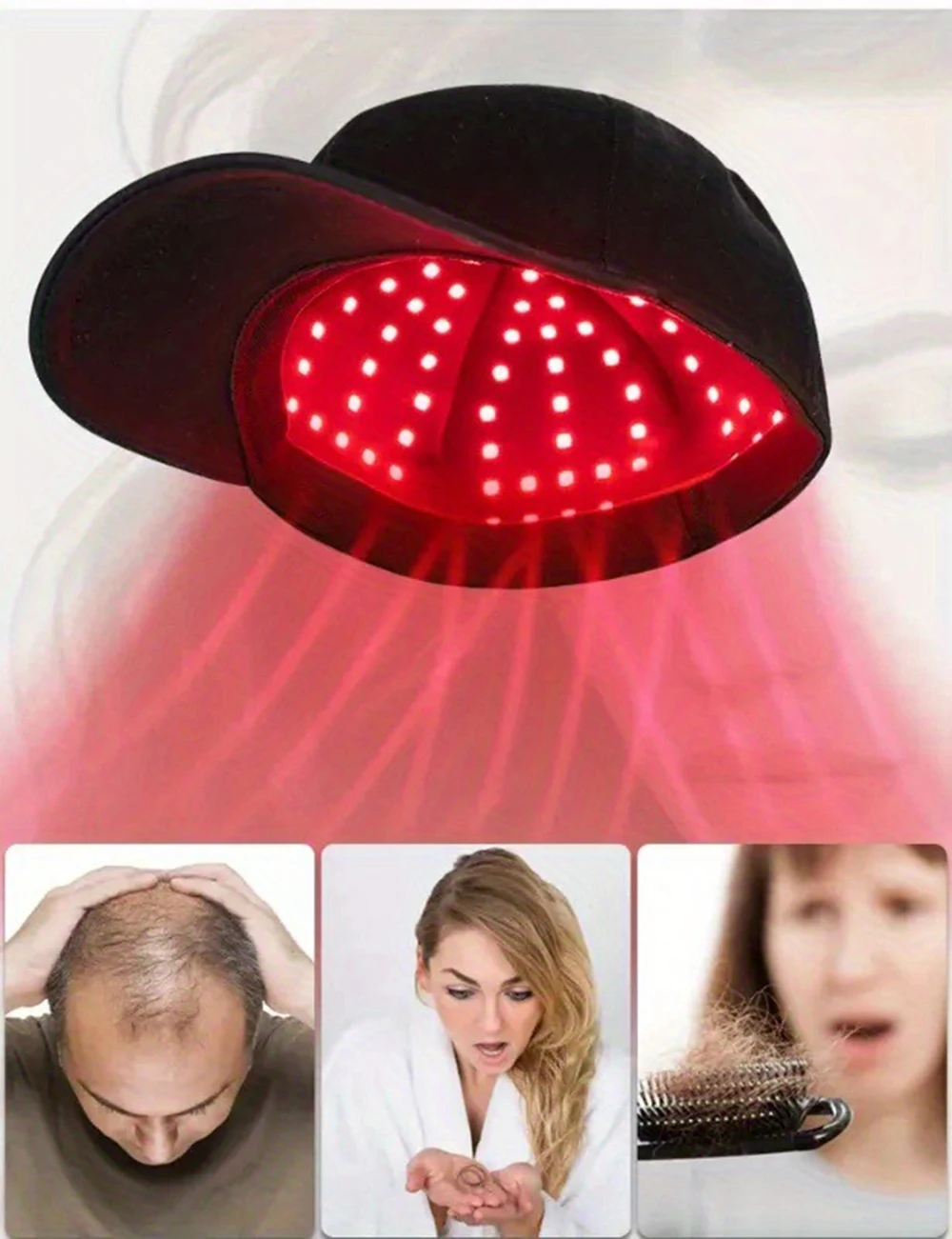 Neue 96 Stück Infrarot-LEDs 660 nm und 850 nm Rotlichttherapie-Haarwachstumskappe für das Nachwachsen der Haare, Anti-Haarausfall, Entspannung der Kopfhaut, Haarpflege – Detail 2