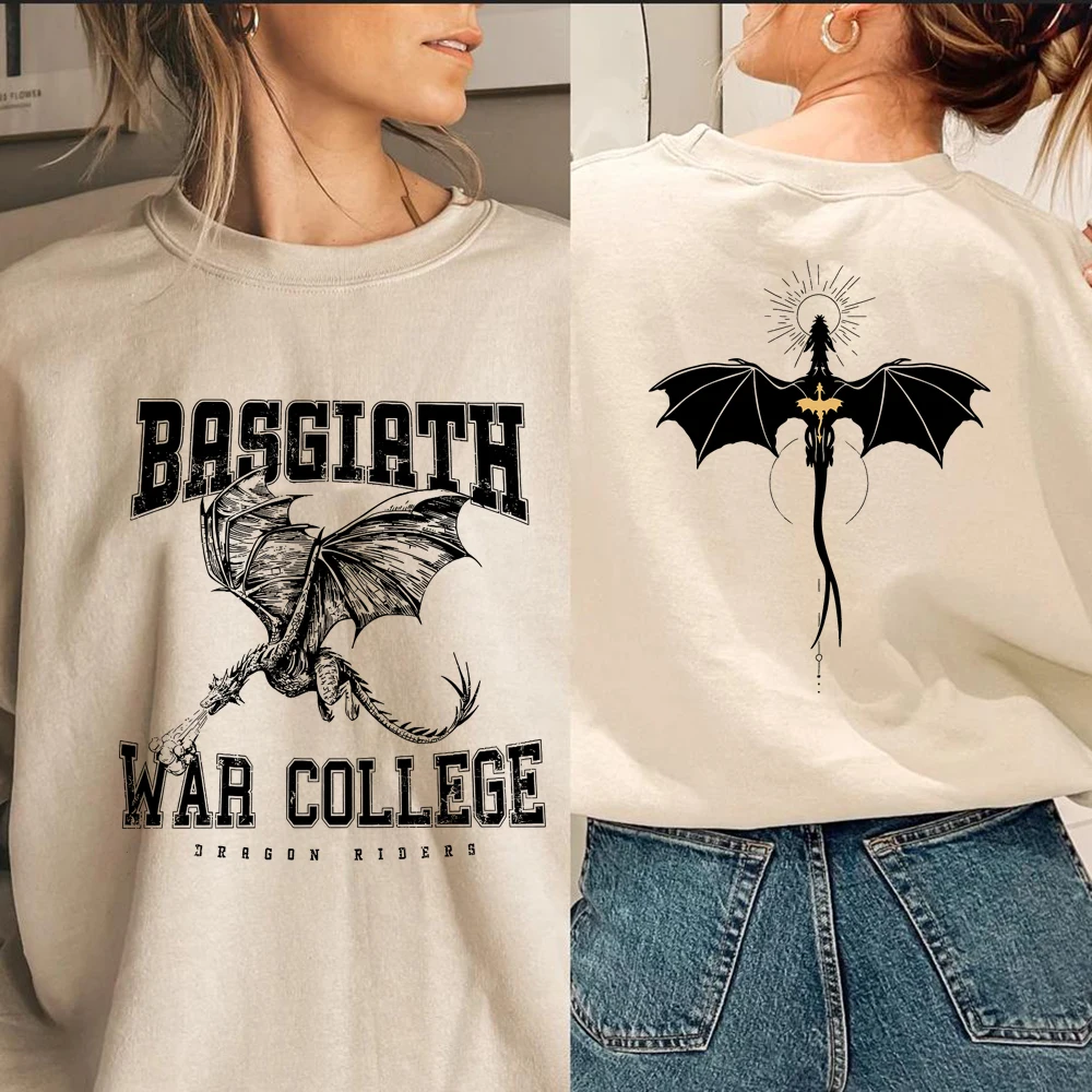 Vintage quarta asa moletom, Dragão Rider Hoodie, 2 Side Print, Basquete War College Hoodie, Fantasia Bookish série