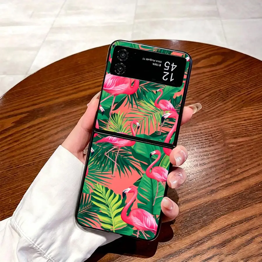 Чехол для Samsung Galaxy Z Flip 7 6 5 4 3 Z Fold 7 6 5 4 3, полностью закрывающий корпус, с изображением фламинго
