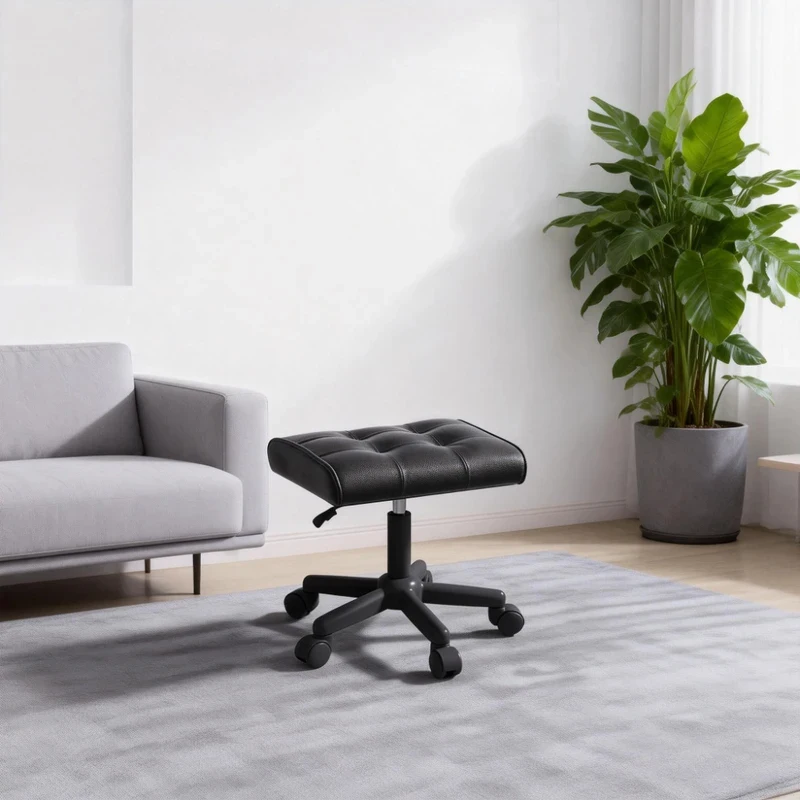 Ergonomic Adjustable Height Foot Rest for Office Chair under Desk Memory Foam Elevating Footstool Home Sofa Leg Rest