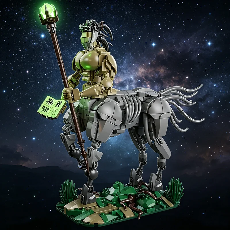 

1456PCS Fantasy Centaur Building Blocks Magic Mage Creature Model Desktop Ornament Educational DIY Toy Holiday Gift For Teens