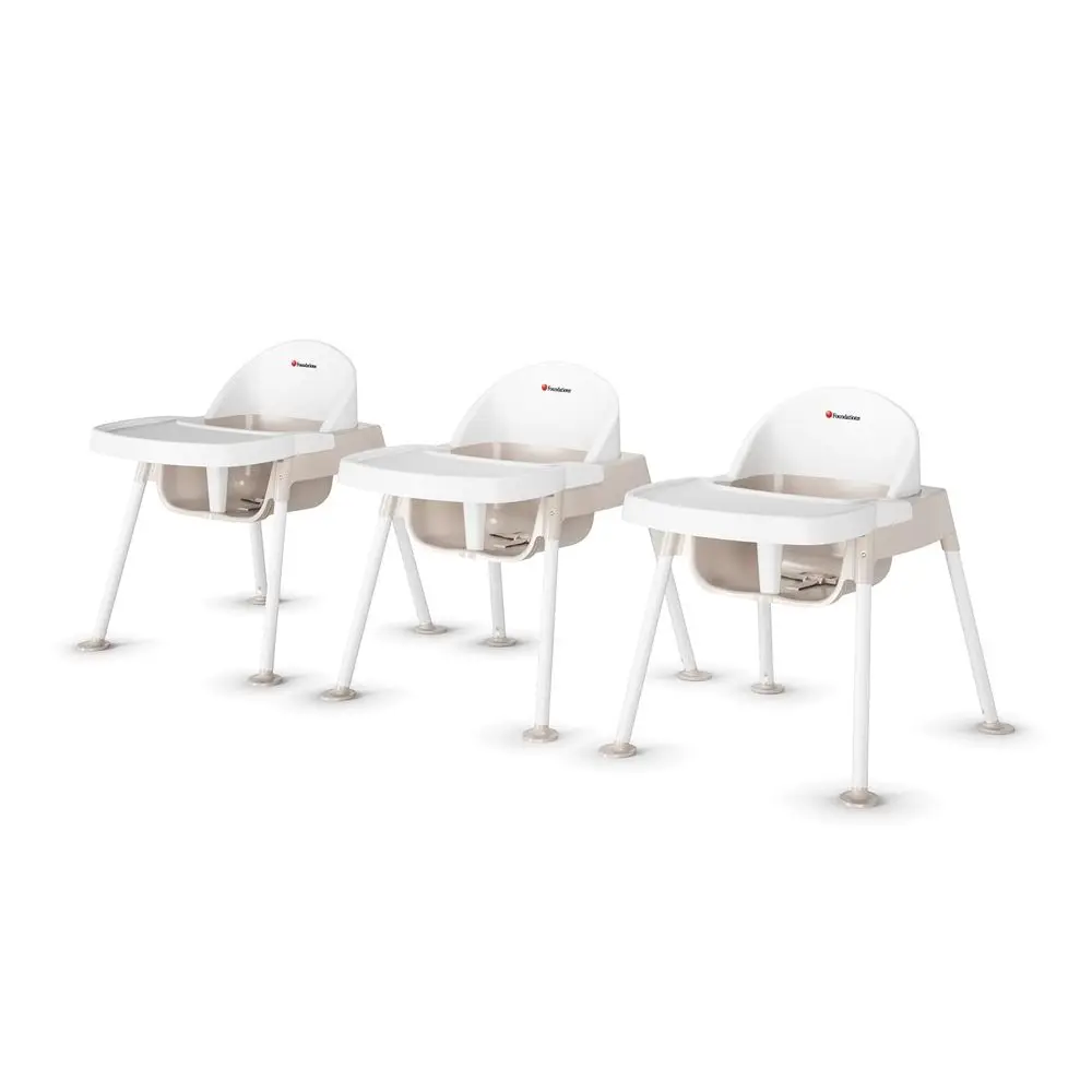 

Triple Sturdy Baby Feeding Chairs with Adjustable Harness, Removable Trays, Stackable, 13