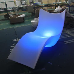 Luxury Led Glowing Plastic Pool Lounge Chairs Swimming Pool Ledge Chair