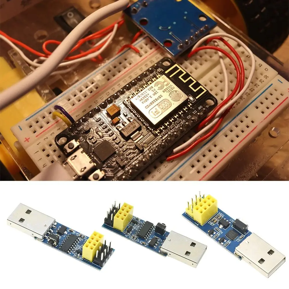 

Professional ESP8266 Download Adapter CH340C/CP2104/FT232 ESP-01 Development Board USB Programmer Board IoT Projects