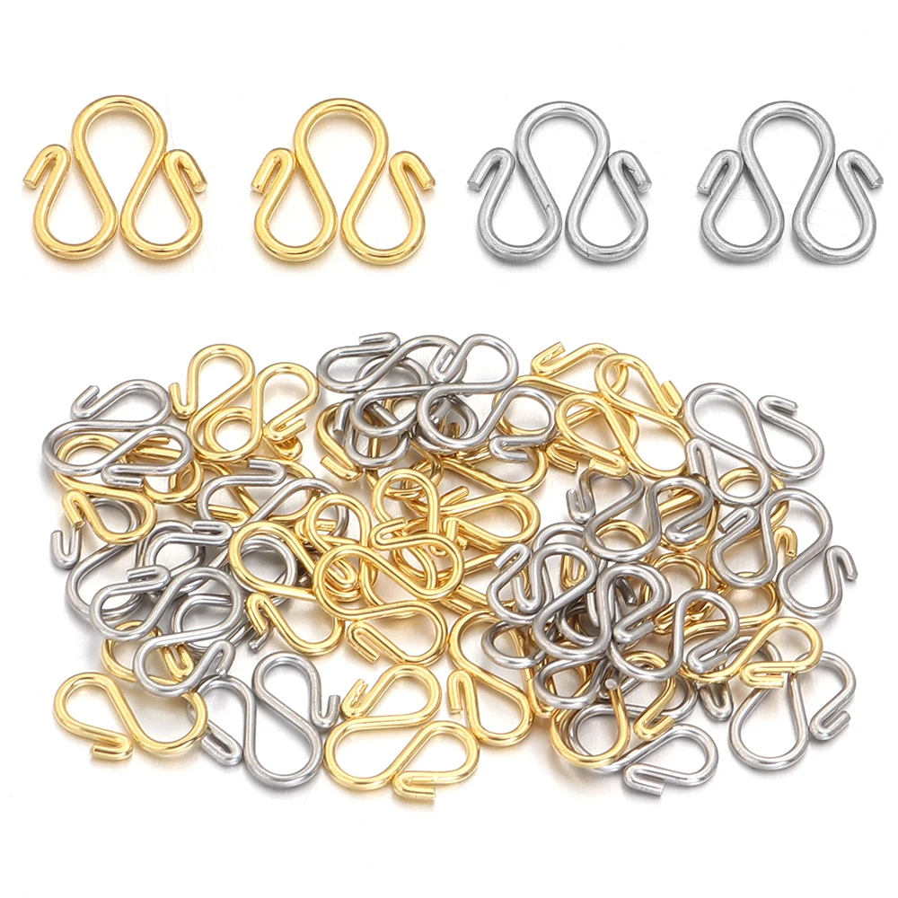 10/20 قطعة الفولاذ المقاوم للصدأ ث شكل نهاية المشابك السنانير قلادة سوار المشابك موصلات DIY بها بنفسك مستلزمات صناعة المجوهرات بالجملة #3