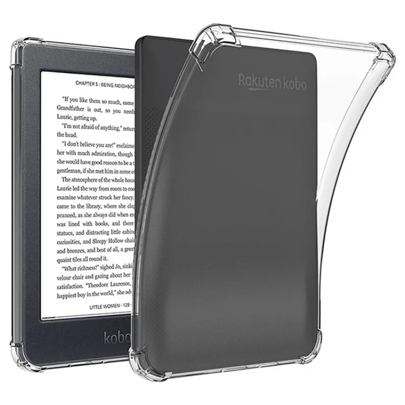 For Kobo Clara HD 6.0 Inch eBook Clear Case Transparent Airbags Soft Silicone TPU Protection Shockproof Capa For Kobo Clara HD