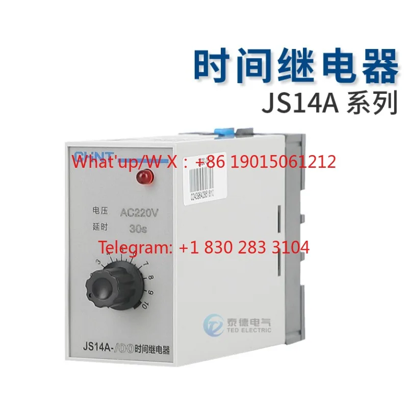 Adapted for 1pcs Chint JS14A-/00 Transistor Time Relay 5/10/30/60s  JS14S 9.9 Seconds 99min AC 220V380V