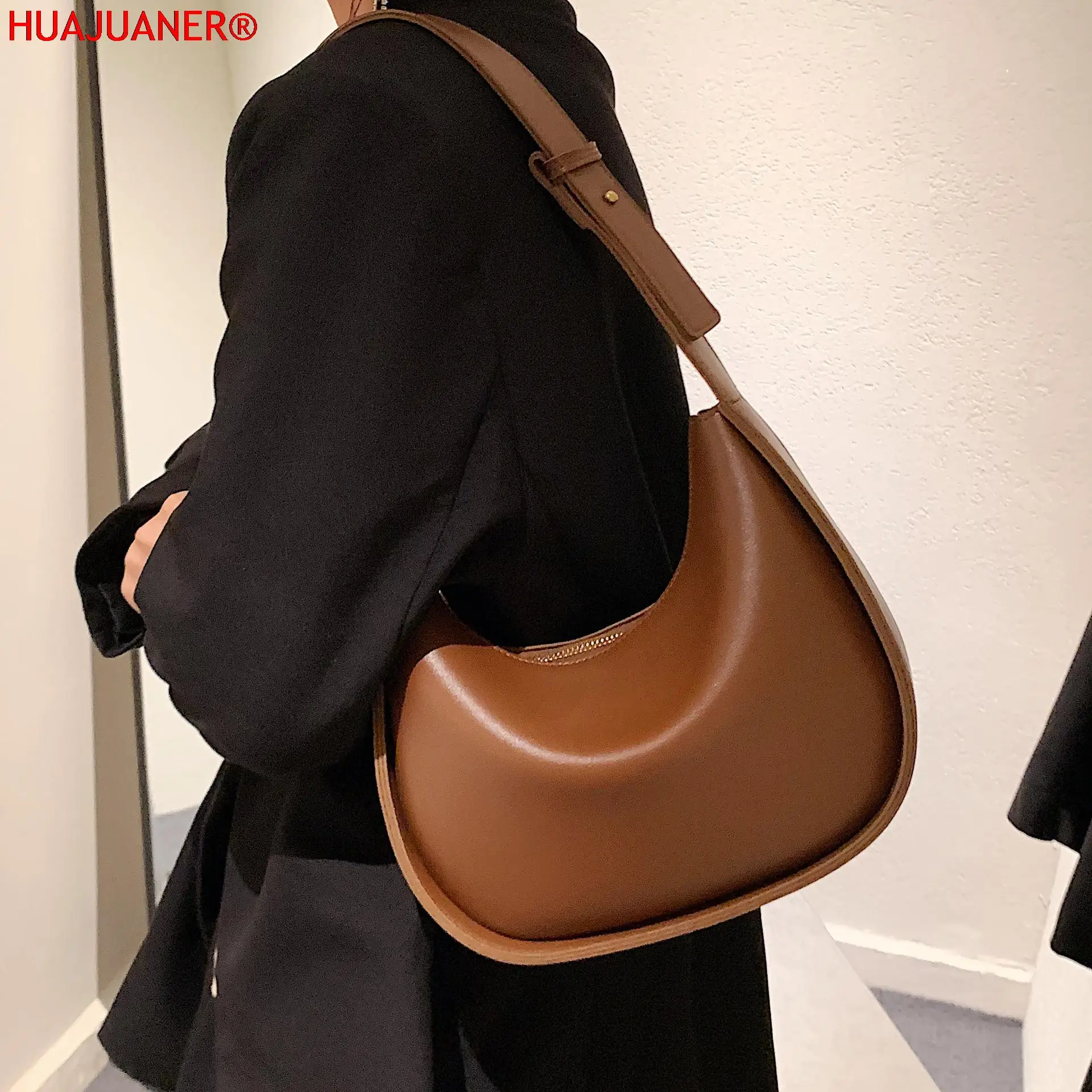 

Semicircle Saddle Shoulder Crossbody Bags For Women New Fashion Designer Brand Adjustable Wide Strap Girls Tote Handbags 2023