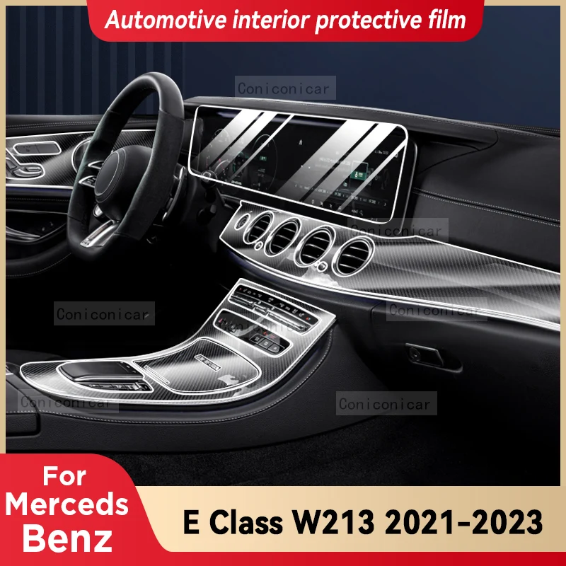 

For Merceds Benz E CLASS W213 2021-2023 Car Gearbox Panel Film Dashboard Protective Sticker Interior Anti-Scratch Accessories