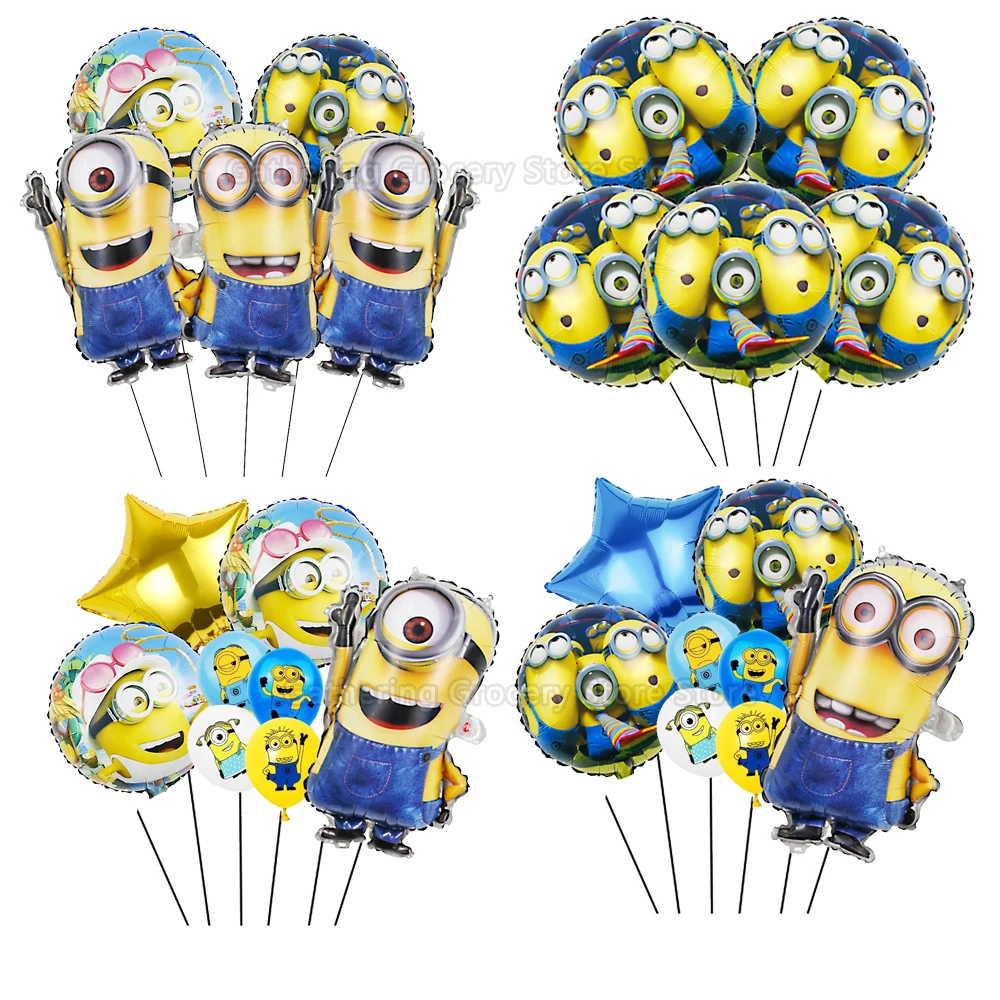 MINISO Minions 12in Latex Ballon 18in Round Air Globos Festivel Famliy Decoration Children Favor Birthday Party Supplies Gifts