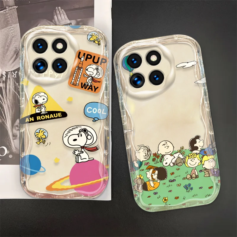 Capa de Telefone Ively Cartoon Snoopy, Capa Óleo Onda, Apto Para Xiaomi Mi 14, 12, 12T, 11 Lite, Poco M6, X6, X5, X4, X3 Pro, GT, NFC, 5G