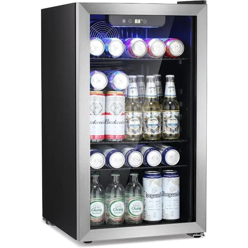 

Antarctic Star Beverage Refrigerator Cooler -120 Can Mini Fridge Glass Door for Soda Beer or Wine Constant Glass Door Small