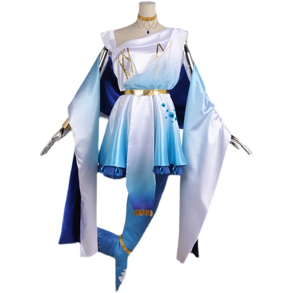 Unisex Anime Cos Gawr Gura Cosplay Costumes Halloween Uniform Custom Size