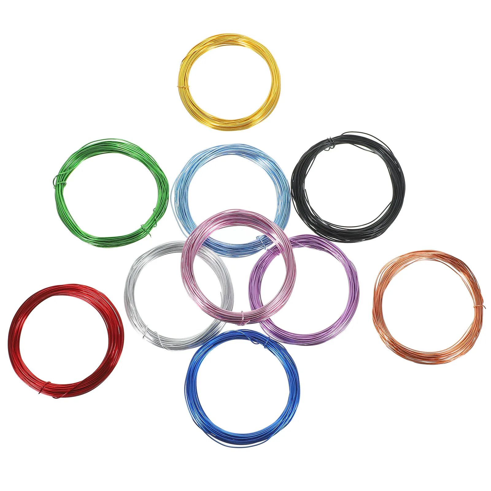 10 لفات سلك ألومنيوم مؤكسد ملون بقطر 1 مم DIY لصنع المجوهرات مشاريع فنية مطرزة مرنة وخفيفة الوزن #1