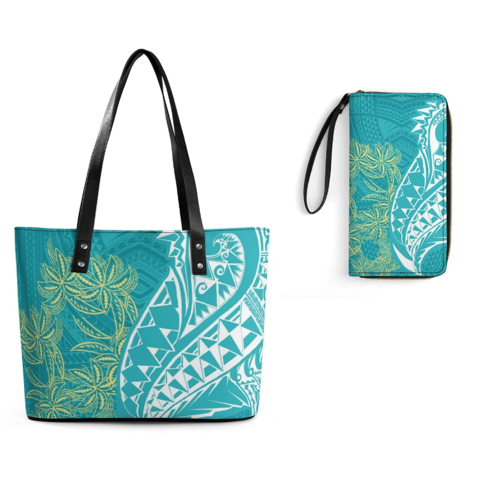 

Spring/Summer Print Custom Samoan Tribe New Color Polynesian Handbag Women'S Shopping Bag Purse Set Stylish And Sophisticated