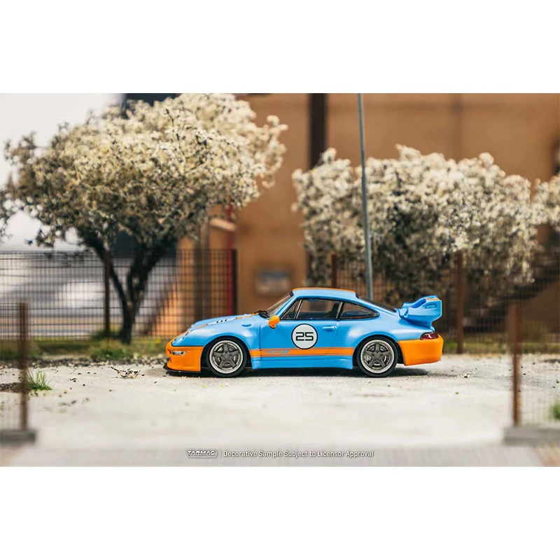 TW In Stock 1:64 993 Remastered Gunther Werks Blue Orange Diecast Diorama Car Model Collection Miniature Toys Tarmac Works