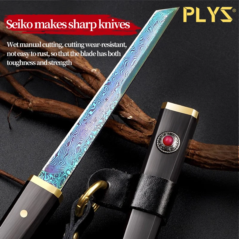 

Нож для фруктов из дамасской стали, портативный уличный нож для домашней переноски, острый нож для фруктов высокой твердости