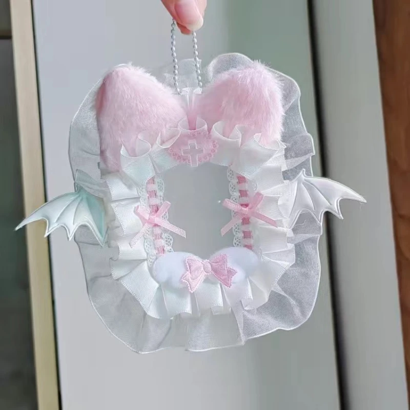 

DIY-чехол для карт с кружевом, держатель для фотокарточек, милый чехол-топлоудер в стиле Лолита, украшение для итабэга в стиле аниме, держатель для ID-карт, готовое изделие ручной работы