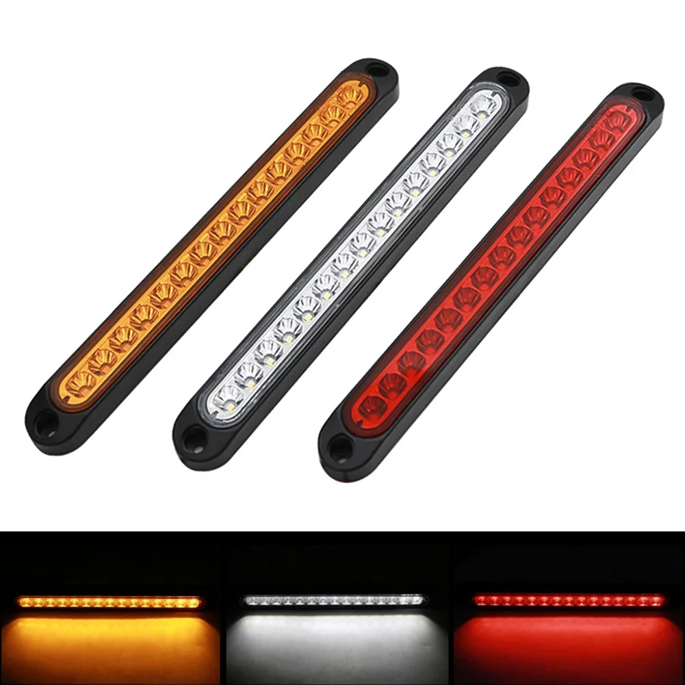 Car LED Third 3RD Brake Lights Bar Ultra-thin Rear Parking Signal Lamp Truck High Mount Stop Warning Light Universal 24V 12V Red