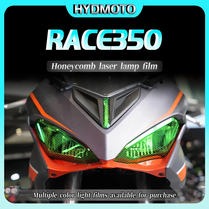 Película de protección de luz trasera negra ahumada transparente, accesorio de película de luz láser de panal de abeja para QJMOTOR Race350 400