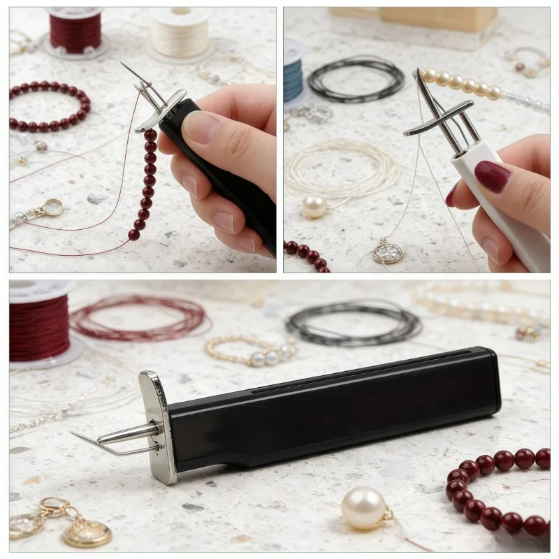 Bead Knotting Tool-DIY Jewelry Making Kit for Elastic Cord, Jade Thread & Beads , Handy Knotter for Bracelet/Necklace Stringing