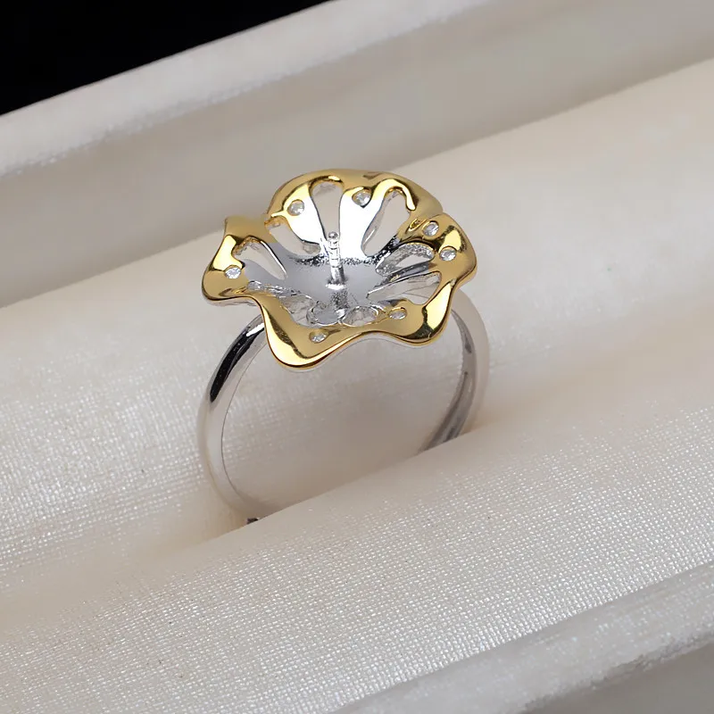 S925 Silver Adjustable Finger Ring Mountings Base Setting Findings Jewelry Accessories for 7-9mm Pearls 3pcs/lot
