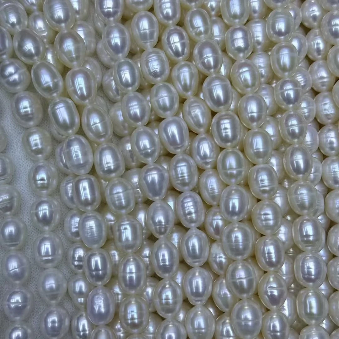 AA+ Natural Freshwater Pearl Rice Beads High Quality Charms for DIY Women Men Necklace Jewelry Making Accessories 7.5-8.5mm