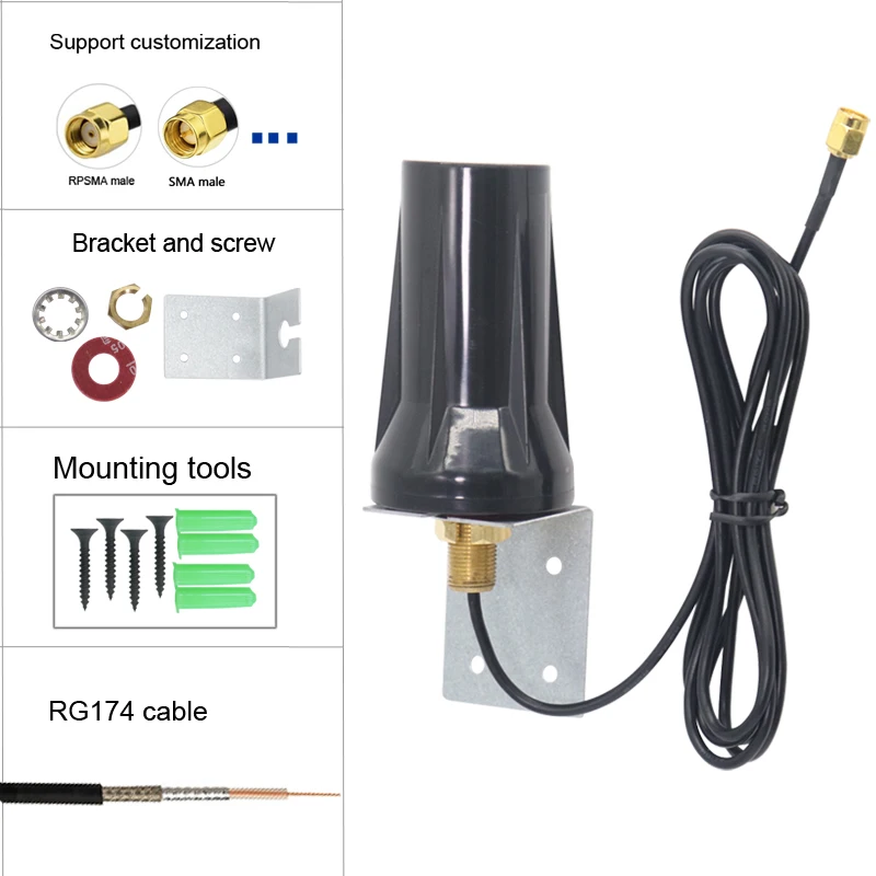 Dual Module GPS BD Antenna High Gain 28dbi 1575.42Mhz 1561Mhz Cabinet Aerial Omni WiFi Outdoor Waterproof SMA RPSMA Male Bracket