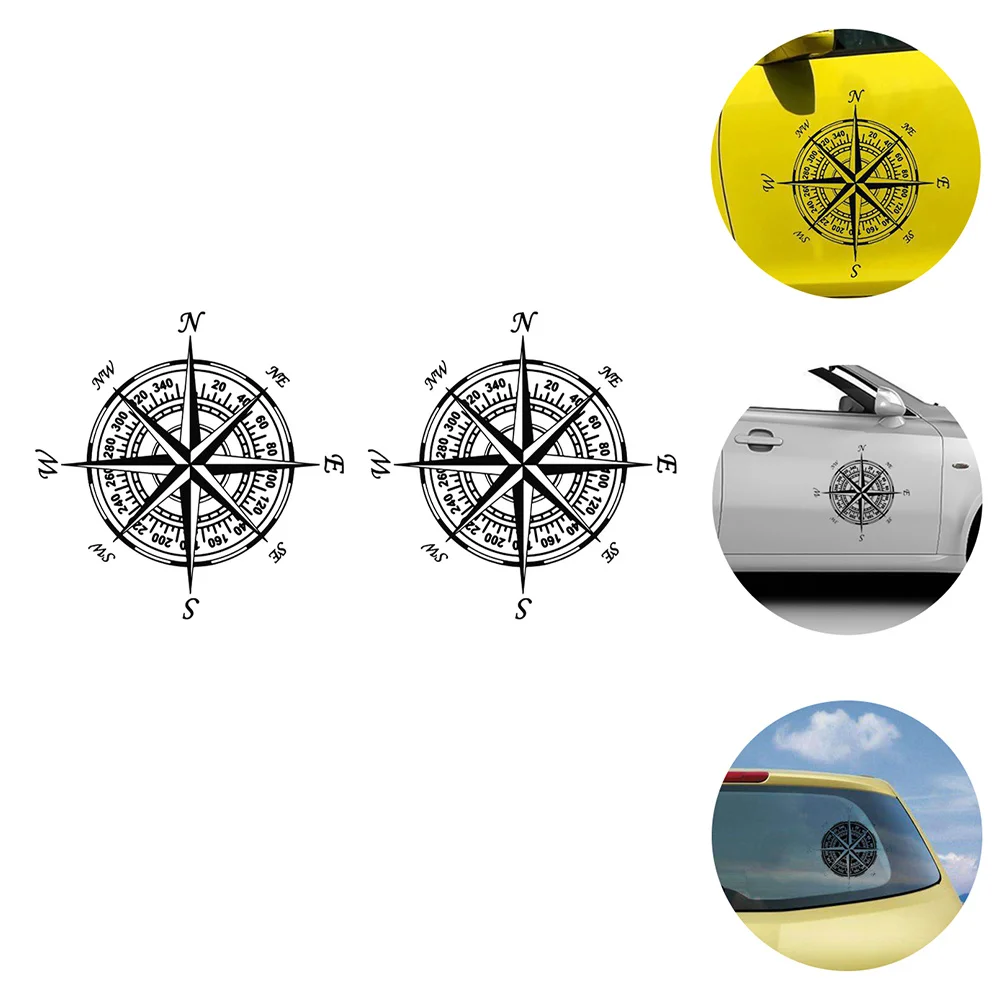 

2 Pcs Wall Sticker Compass Bumper Stickers Car Decals The Pet Interior Delicate