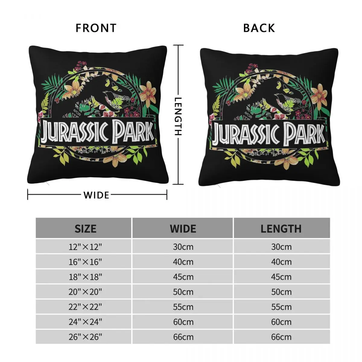 Jurassics Park Blue Fossil Square Pillowcase Polyester Linen Velvet Creative Zip Decor Car Cushion Cover
